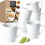 Moritz & Moritz BASIC Kaffeetassen Set 6-teilig - ca. 300ml aus hochwertigem Porzellan in klassischem Weiß - Perfekt für Kaffee, Tee, heiße Schokolade, Cappuccino