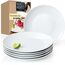 Moritz & Moritz BASIC Essteller Set 6 Personen modern - Ø 27 cm - Hochwertiges Porzellan Geschirr Set weiß - Flache Teller 6er Set perfekt als Essteller, Tafelgeschirr und Servierteller
