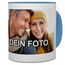 PhotoFancy® - Tasse mit Foto Bedrucken Lassen - Fototasse Personalisieren – Kaffeebecher zum selbst gestalten (Hellblau)