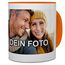 PhotoFancy® - Tasse mit Foto Bedrucken Lassen - Fototasse Personalisieren – Kaffeebecher zum selbst gestalten (Orange)