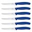 Victorinox Swiss Classic Profi Steak- und Pizzamesser-Set, 6-teilig, Tafelmesser, Wellenschliff, Scharfe Klingen, 11 cm, Robuste Kunststoffgriffe, Blau