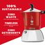 Bialetti Fiammetta Induktions-Kaffeemaschine, 2 Tassen (100 ml), für alle Herdarten geeignet, Elegantes Design, rot