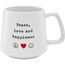 GRUSS & CO Tasse konisch "Peace, Love and Happiness" | Steinzeug, 43 cl, mehrfarbig | Geschenk Freunde | 48448