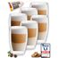 LAPRESO® Latte Macchiato Gläser doppelwandig 6er Set 450ml - Doppelwandige Gläser modernes Design Cappuccino Tassen Teegläser aus Borosilikatglas