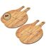 hausleben Pizzateller 33cm holz (2er-3er-4er Set) - Pizzabrett groß mit Griff, Platzteller, Pizzabrett rund, pizza holzbrett, pizza plate, pizza schneiderbrett, Serviceteller