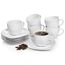 SÄNGER | 12-teiliges Kaffeetassen Set Bilgola aus Porzellan, Kaffee Geschirrset für 6 Personen, Tassen & Untersetzer, Eckiges Design 150 ml | PREMIUM COLLECTION