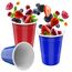 MOZOOSON Becher 16 oz/ 473ml 100 Stück, Partybecher Wiederverwendbar Plastik Becher für Camping, Weihnachten, Geburtstag, Hochzeit und Partys