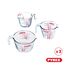 Pyrex – Messkrug aus strapazierfähigem Glas, Glas, durchsichtig, Set 3 pièces