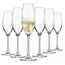 Krosno Champagnergläser Set – 6er Set | 210 ml | Splendour Kollektion | Crystalline Glas, bleifrei | Elegantes Design mit hohem Stiel | Für Sekt, Prosecco & festliche Anlässe