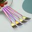 Berglander Regenbogen Tafelgabeln von 12 Stück, Titan bunt beschichtet Edelstahl Modernes Speisegabel-Set, Gabeln und Löffel Besteck, ideal für Zuhause, Restauroom, Hotel, Hochzeit, spülmaschinenfest