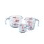 Pyrex – Messkrug aus strapazierfähigem Glas, Glas, durchsichtig, Set 3 pièces