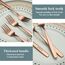 Berglander Roségold Tafelgabeln von 12 Stück, Titanverkupferung Edelstahl Modernes Speisegabel-Set, Gabeln und Löffel Besteck, ideal für Zuhause, Toilettenzimmer, Hotel, Hochzeit, spülmaschinenfest