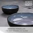 Moritz & Moritz VIDA Servierschalen Set Blau - 2x Große Schalen aus hochwertigem Porzellan, Modern & Zeitlos, Mikrowellen- & Spülmaschinengeeignet - Perfekt für Salate, Pasta, Snacks & mehr