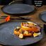 Moritz & Moritz VIDA 6er Dinner Teller Set Anthrazit - Dinnerteller für 6 Personen - Porzellan spülmaschinen- und mikrowellengeeignet