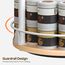 YATINEY Gewürzregal, 2-stufiger drehbarer Organizer, kreisdrehbares Lagerregal, kompakter Gewürzhalter mit Drehscheibe, für Küchentheke, Esstisch, Weiß und Natur XSR22WN