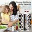 SAEIV 360° Rotation Gewürzregal Stehend | Gewürze drehteller organizer | 16 100ml-Gewürzgläser | Vierstöckige Gewürzregale Drehbar | Deutsch Gewürzetiketten | Küche Regal | Gewürz Organizer