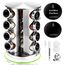SAEIV 360° Rotation Gewürzregal Stehend | Gewürze drehteller organizer | 16 100ml-Gewürzgläser | Vierstöckige Gewürzregale Drehbar | Deutsch Gewürzetiketten | Küche Regal | Gewürz Organizer