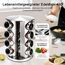 SAEIV 360° Rotation Gewürzregal Stehend | Gewürze drehteller organizer | 16 100ml-Gewürzgläser | Vierstöckige Gewürzregale Drehbar | Deutsch Gewürzetiketten | Küche Regal | Gewürz Organizer