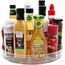 Drehteller Kühlschrank Organizer Lazy Susan 23,5cm, 360° Rondell Küchen Organizer Drehbarer Gewürzhalter für Gewürz Speisekammer Schrank Badezimmer Kommode.(Transparent)