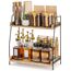 ANBOXIT Kaffee Organizer, Küchen Organizer Holz, Küchenregal Arbeitsplatte, 2 Tier Kaffeebar Regal für Küche, Zuhause, Büro - Braun