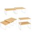 LIANTRAL Küchenschrank Organizer 4er-Set, Küchenregal, Küchen Organizer aus Metall und Bambus, Erweiterbar und Stapelbar Gewürzhalter, kleines Regal, Weiß und Naturfarben