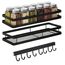 Gewürzregal Wand Ohne Bohren 2er Set mit Küchenreling Küchenregal hängend Gewürzregal Schranktür Edelstahl Duschablage für Küche Badezimmer Balkon 35 x 12 x 5,7 cm, Schwarz
