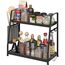 OROPY 2 Tier Gewürzregal für Arbeitsplatte, Metall Stehende Küche Lagerung Veranstalter Regal, Vertikale Würze Jars Rack, schwarz