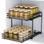 AIRUJIA Gewürzregal Ausziehbar, 2 Etagen Spülschrank Organizer, Gewürzregal Schrank, Spice Rack, Anhebbares Waschbecken Regal, Gewürz Organizerfür Für Küche, L26.4*B23.2*H23CM
