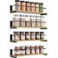 OROPY 4 Stück Gewürzregale Wandmontage für Küche, Gewürzhalter Organizer Hängend aus Kiefernholz, Küchenregal Wand Holz für Schranktür, Ankerkrautgläser, Gewürzdosen - Kiefernholz, 40x9cm