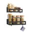 Luchs – 2er Set Magnetisches Regal für Kühlschrank aus Edelstahl, Hängeregal, Küchenregal, Gewürzregal, Kühlschrank Regal, Organizer inkl. 4 Haken (Schwarz (2 Größen))