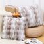 Madizz 2er Set Sanft Plüsch Kurze Wolle Samt Dekorativ Zierkissenbezüge Luxus Stil Kissenbezug für Sofa für Schlafzimmer Weiß Taupe 45x45 cm