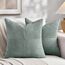 FDTERN 2er Set Graublau Kordsamt Kissenbezug 30x30CM Weich Moderne Dekorative Kissenbezüge Kissenhülle Dekokissenbezug Sofakissen Dekokissen Boho Deko für Sofa Schlafzimmer Wohnzimmer Balkon