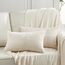 FDTERN 2er Set Creme Beige Kordsamt Kissenbezug 40x80 Weich Dekorative Kissenbezüge Kissenhülle Dekokissenbezug Sofakissen Dekokissen Boho Deko für Sofa Schlafzimmer Wohnzimmer Bett