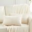 FDTERN 2er Set Beige Kissenbezug 40x65 cm Weich Moderne Dekorative Kissenbezüge Kissenhülle Dekokissenbezug Sofakissen Dekokissen Boho Deko für Sofa Schlafzimmer Wohnzimmer Bett