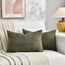 FDTERN 2er Set Olivgrün Kissenbezug 40x65 cm Weich Moderne Dekorative Kissenbezüge Kissenhülle Dekokissenbezug Sofakissen Dekokissen Boho Deko für Sofa Schlafzimmer Wohnzimmer Bett