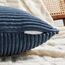FDTERN 2er Set Denim Blau Kordsamt Kissenbezug 70x70 Weich Moderne Dekorative Kissenbezüge Kissenhülle Dekokissenbezug Sofakissen Dekokissen Boho Deko für Sofa Schlafzimmer Wohnzimmer Bett