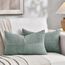 FDTERN 2er Set Graublau Kordsamt Kissenbezug 50x70CM Weich Moderne Dekorative Kissenbezüge Kissenhülle Dekokissenbezug Sofakissen Dekokissen Boho Deko für Sofa Schlafzimmer Wohnzimmer Bett