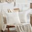FDTERN 2er Set Creme Kissenbezug 80x80 cm Weich Moderne Dekorative Kissenbezüge Kissenhülle Dekokissenbezug Sofakissen Dekokissen Boho Deko für Sofa Schlafzimmer Wohnzimmer Bett