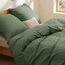BEDSURE Bettwäsche 200x200 Baumwolle Grauolivgrün - Bettwäsche-Sets 200 x 200 cm Bettbezug 3teilig mit 2 Kissenbezüge 80x80 cm, Oeko-TEX Bedding Grün mit Reißverschluss