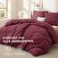 BEDSURE Bettwäsche 135x200 Baumwolle 4teilig - Bettwäsche-Sets Weinrot Bettbezug 2er Set mit 2 Kissenbezüge 80x80 cm, Oeko-TEX Bedding Rot mit Reißverschluss