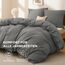 BEDSURE Bettwäsche 135x200 Baumwolle 4teilig - Bettwäsche-Sets für Kinder und Erwachsene, 2 Bettbezug & 2 Kissenbezüge 80x80 cm, Oeko-TEX Bedding Anthrazit mit Reißverschluss