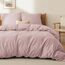 BEDSURE Bettwäsche 155x220 Baumwolle Rosa - Bettwäsche-Sets 155 x 220 cm Bettbezug 3teilig mit 2 Kissenbezüge 80x80 cm, Oeko-TEX Bedding Adobe Rose mit Reißverschluss