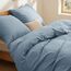 BEDSURE Bettwäsche 155x220 Baumwolle Graublau - Bettwäsche-Sets 155 x 220 cm Bettbezug 3teilig mit 2 Kissenbezüge 80x80 cm, Oeko-TEX Bedding Blau mit Reißverschluss