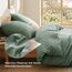 BEDSURE Bettwäsche 220x240 Baumwolle Grün - Bettwäsche-Sets 220 x 240 cm Bettbezug 3teilig mit 2 Kissenbezüge 80x80 cm, Oeko-TEX Bedding Salbeigrün mit Reißverschluss