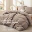 BEDSURE Bettwäsche 135x200 Baumwolle 4teilig - Bettwäsche-Sets Khaki Bettbezug 2er Set mit 2 Kissenbezüge 80x80 cm, Oeko-TEX Bedding Taupe mit Reißverschluss