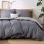 BEDSURE Bettwäsche 135x200 Baumwolle 4teilig - Bettwäsche-Sets Anthrazit Grau Wendebettwäsche 2er Set mit 2 Kissenbezüge 80x80 cm, Oeko-TEX Zweifarbiger Bettbezug mit Reißverschluss