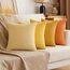 EMEMA Kissenbezug 50x50 cm Kordsamt Herbst Kissenbezüge 4er Set Dekokissen Sofakissen Kord Kissenhülle Zierkissenbezug Dekorative Cord Kissen Weiche für Sofa Wohnzimmer Schlafzimmer Orange Serie