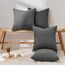 Topfinel Kissenbezug 40x40cm Dunkel Grau Kissenbezüge 4er Set Kissenhülle Kordsamt Dekokissenbezug sofakissen dekokissen deko für Sofa Schlafzimmer Wohnzimmer Balkon Kinder flauschig,Gestreift