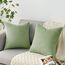 Topfinel Kissenbezug Grün 60x60 4er Set Kordsamt Kissenbezüge Kissenhülle Dekokissenbezug sofakissen dekokissen deko für Sofa Schlafzimmer Wohnzimmer Balkon Kinder flauschig Farbverlauf