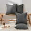 Topfinel Kissenbezug Dunkel Grau 50x50 4er Set Kordsamt Kissenbezüge Kissenhülle Dekokissenbezug sofakissen dekokissen deko für Sofa Schlafzimmer Wohnzimmer Balkon Kinder flauschig,Gestreift